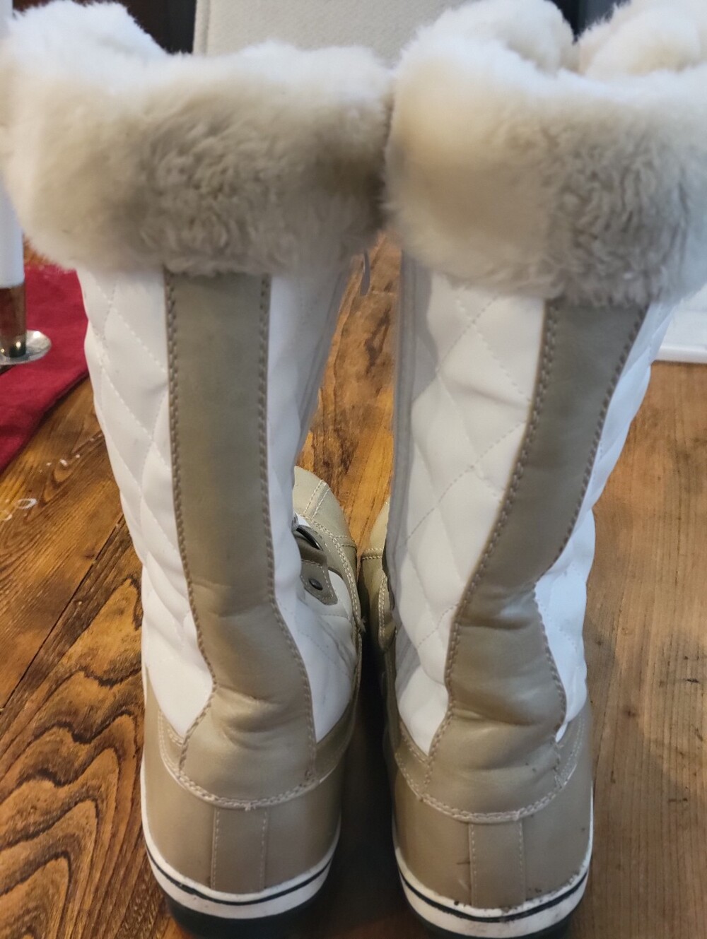 Dream Pairs Size 11 Snow Boots Thinsulate Insulation Side Zip Beige White - Picture 5 of 10